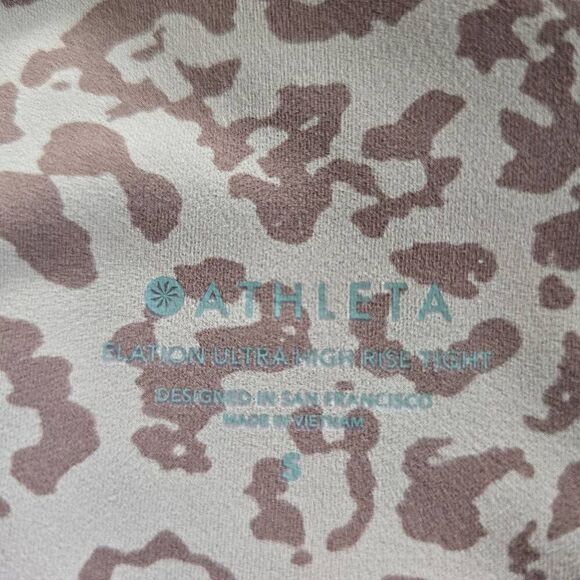 Athleta Elation Ultra High Rise Tight Leggings Womens Small Pink Leopard Stretch - Picture 4 of 7
